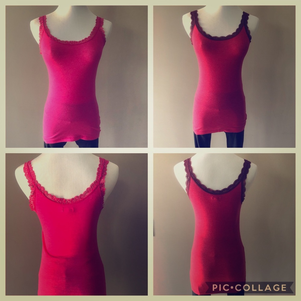Set of 2 aerie Lace Trim Tanks